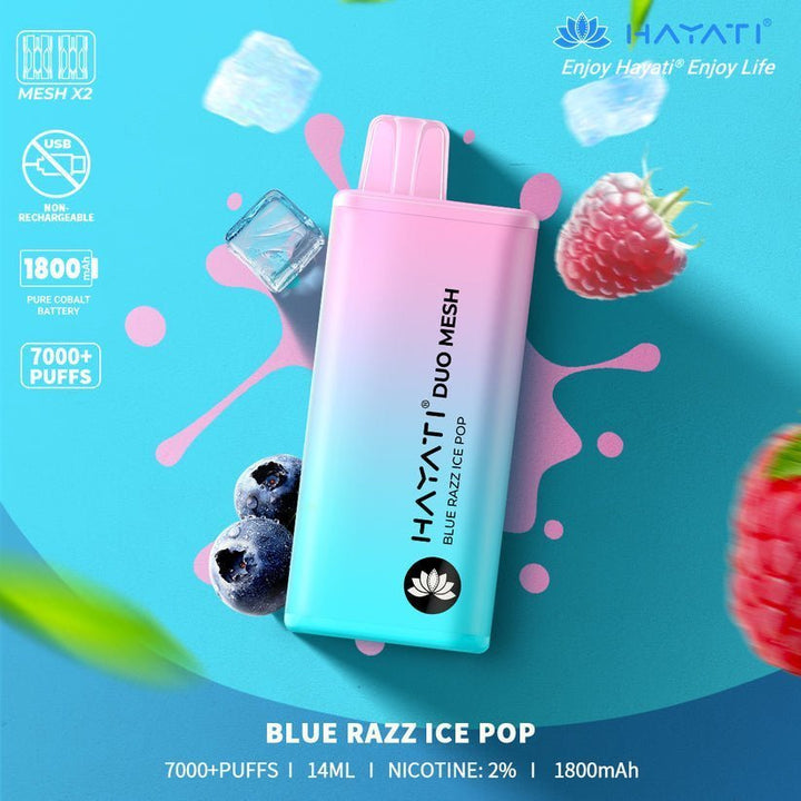 Hayati Duo Mesh 7000 Disposable Vape Puff Bar Pod Box of 10 - koolvapes - 7000 Puffs