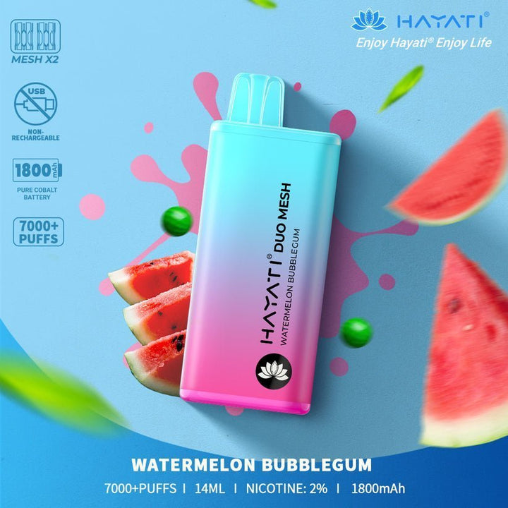 Hayati Duo Mesh 7000 Disposable Vape Puff Bar Pod Box of 10 - koolvapes - 7000 Puffs