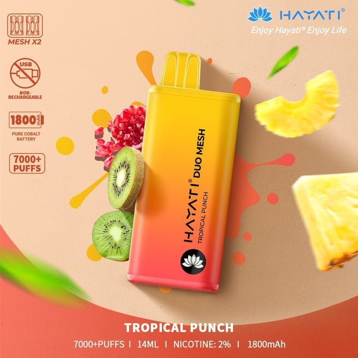 Hayati Duo Mesh 7000 Disposable Vape Puff Bar Pod Box of 10 - koolvapes - 7000 Puffs