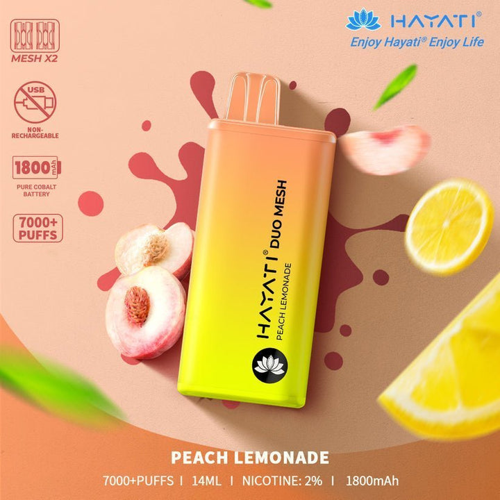 Hayati Duo Mesh 7000 Disposable Vape Puff Bar Pod Box of 10 - koolvapes - 7000 Puffs