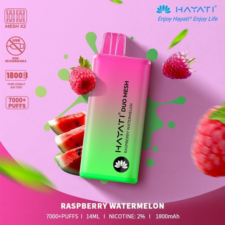 Hayati Duo Mesh 7000 Disposable Vape Puff Bar Pod Box of 10 - koolvapes - 7000 Puffs