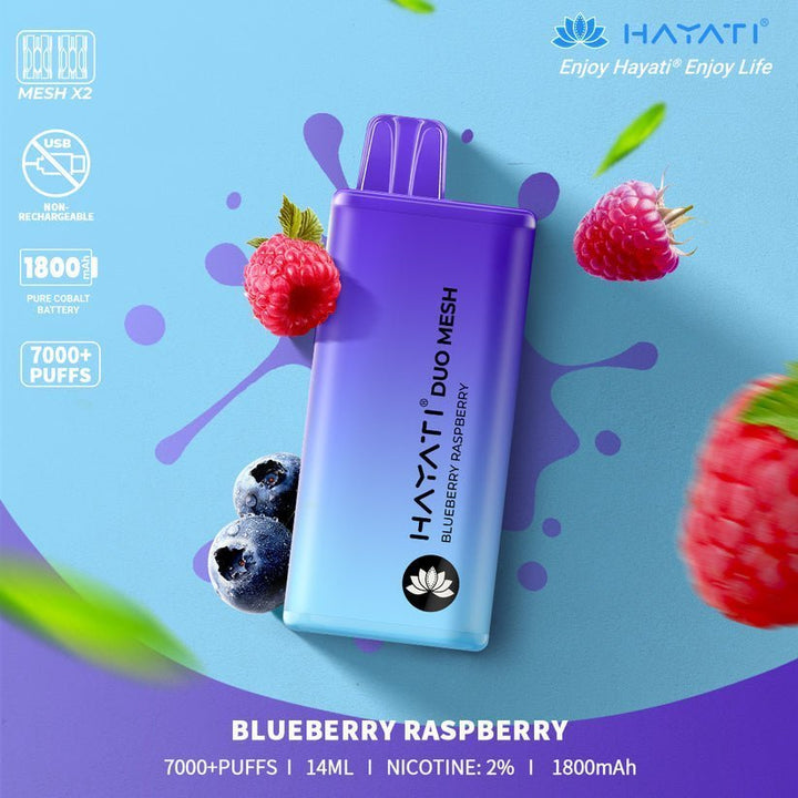 Hayati Duo Mesh 7000 Disposable Vape Puff Bar Pod Box of 10 - koolvapes - 7000 Puffs