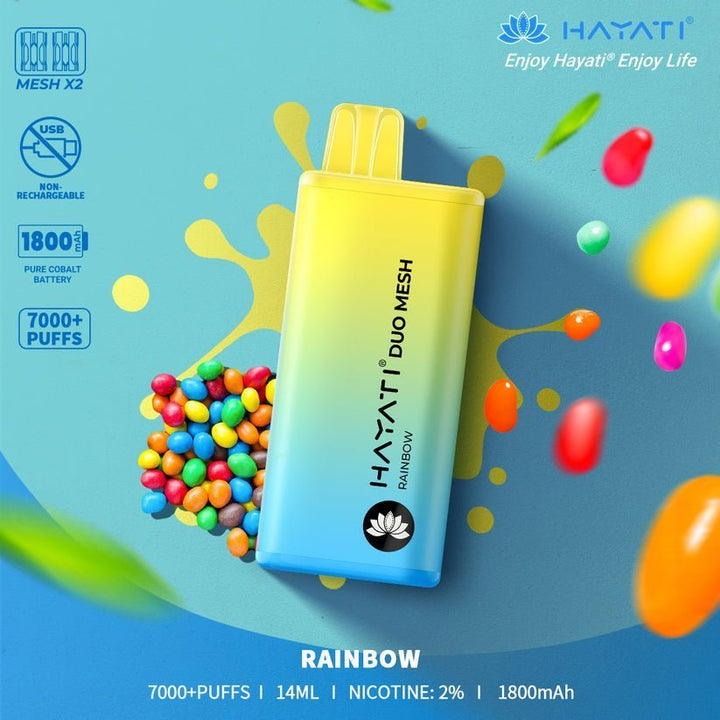 Hayati Duo Mesh 7000 Disposable Vape Puff Bar Pod Box of 10 - koolvapes - 7000 Puffs