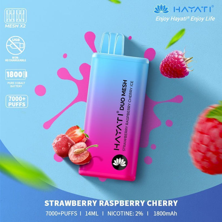 Hayati Duo Mesh 7000 Disposable Vape Puff Bar Pod Box of 10 - koolvapes - 7000 Puffs