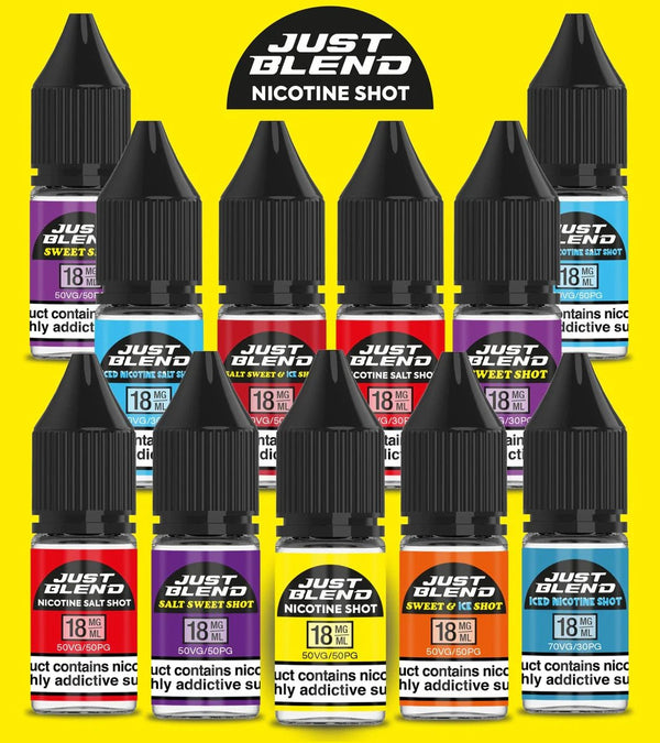 Just Blend Iced Nicotine Salt Shots - 18mg/70vg - Box Of 100 - koolvapes -