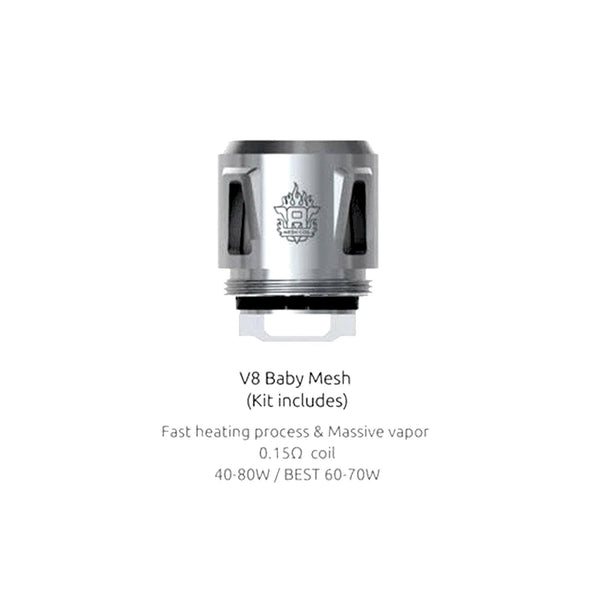 Smok V8 Baby 0.15ohm Mesh Coil - Pack of 5 - koolvapes -